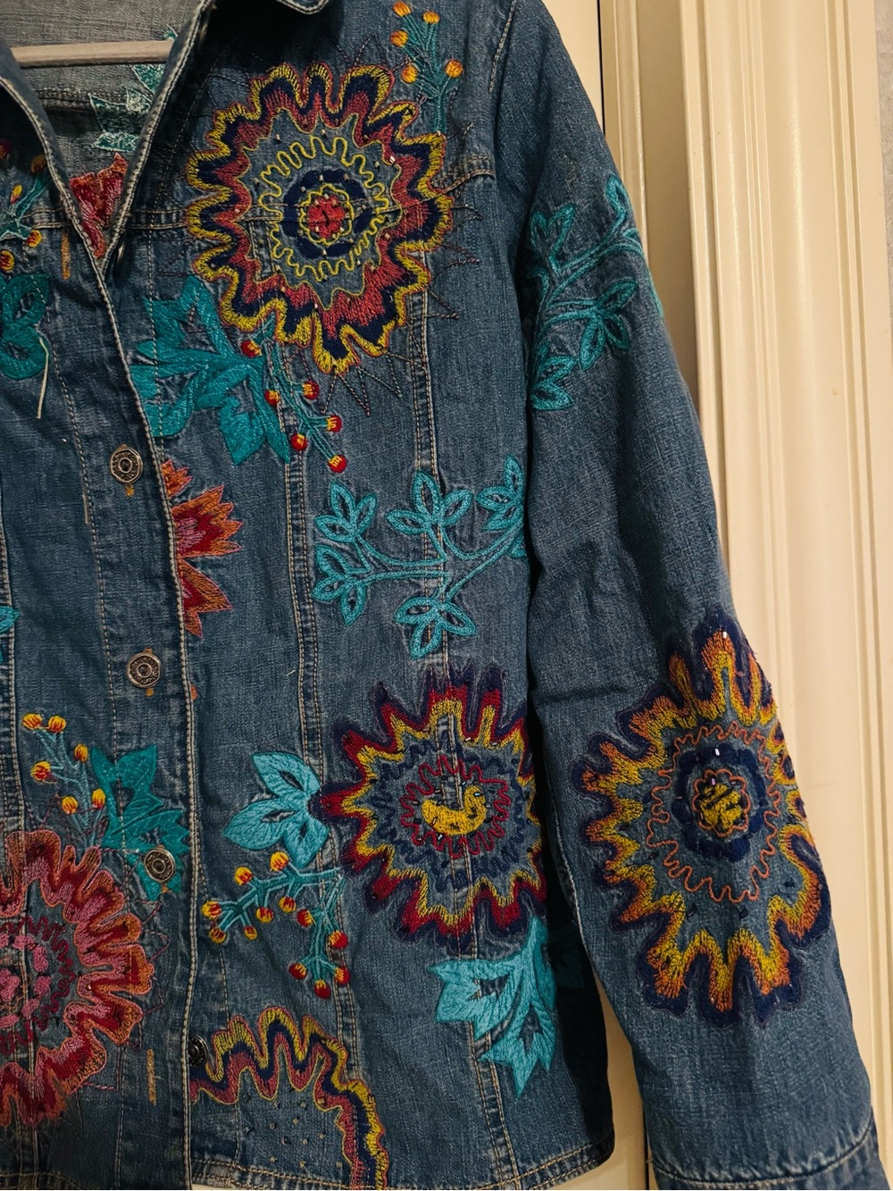 Embroidered Denim Jacket - Picture 3 of 6